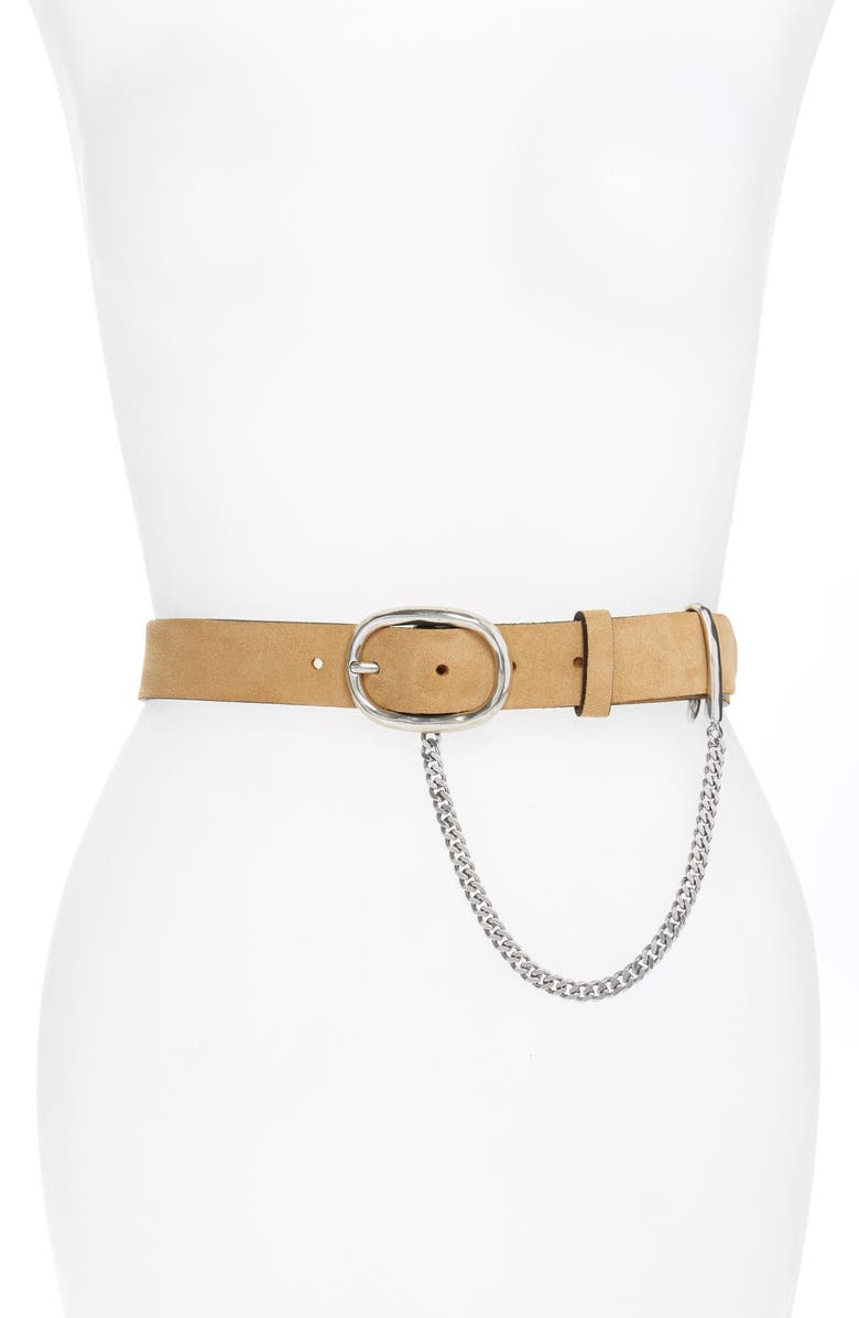 rag & bone The Wingman Suede Belt, Main, color, 