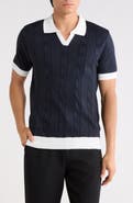 TOM BAINE Johnny Collar Knit Polo Sweater