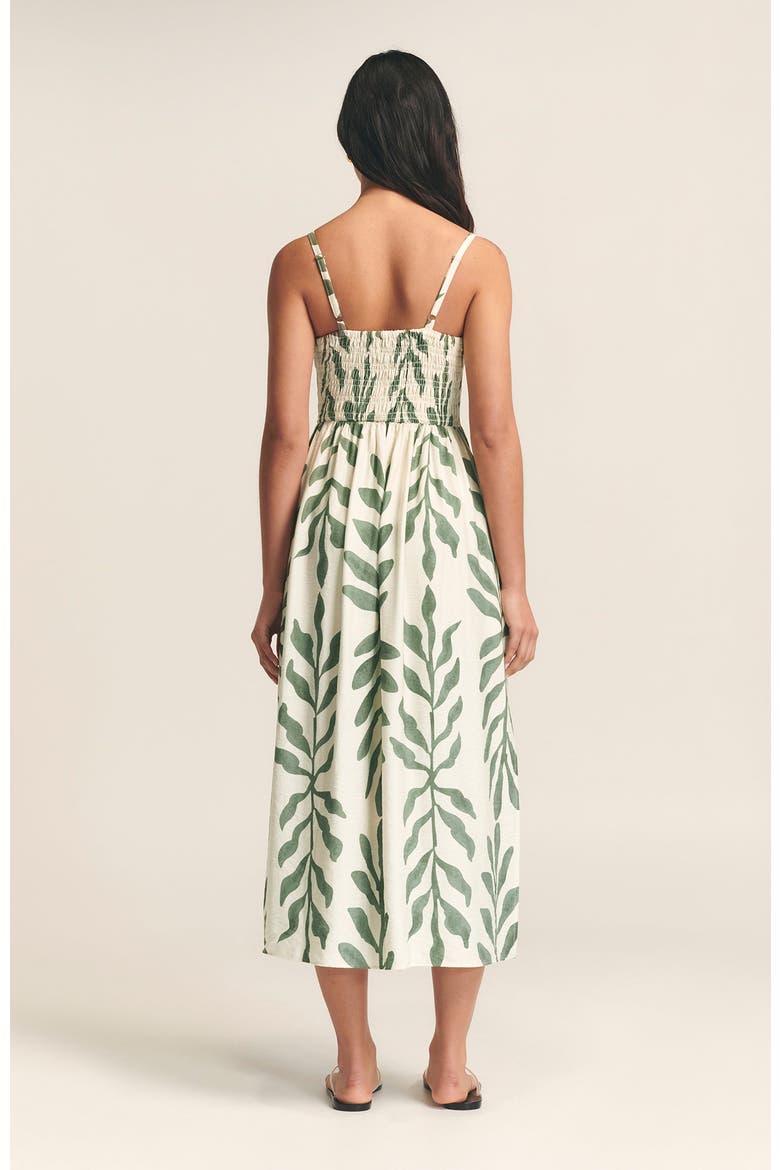 Lanah Midi Dress, Alternate, color, Sage Green Leaf