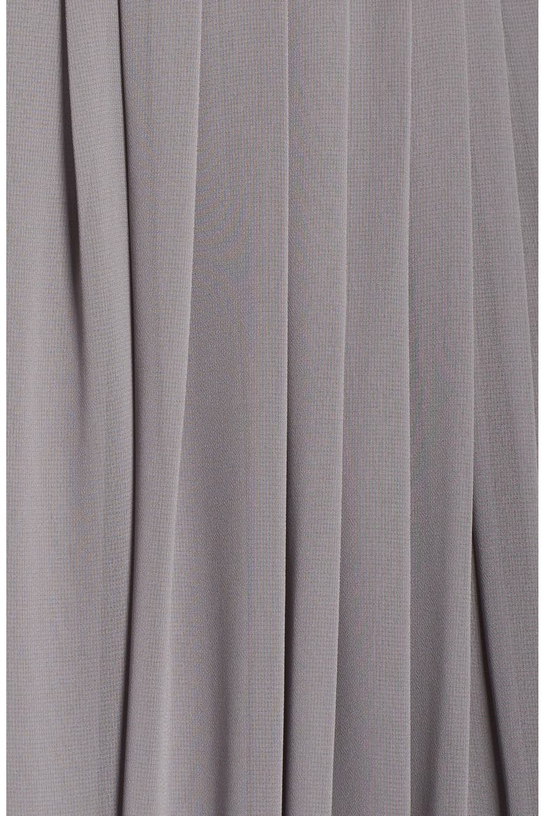 Deep V-Neck Ruffle Pleat Chiffon Gown, Alternate, color, SLATE