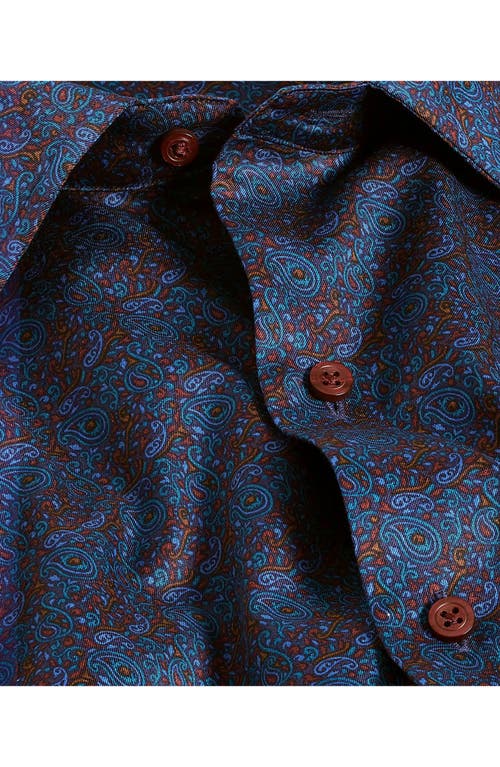 David Donahue Paisley Print Cotton Sport Shirt In Multi