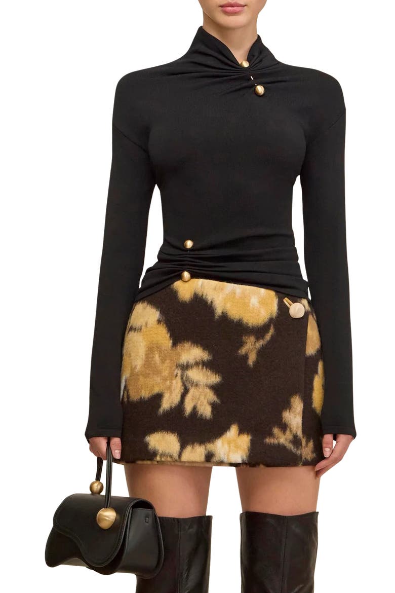 Callie Asymmetric Neck Top, Main, color, BLACK