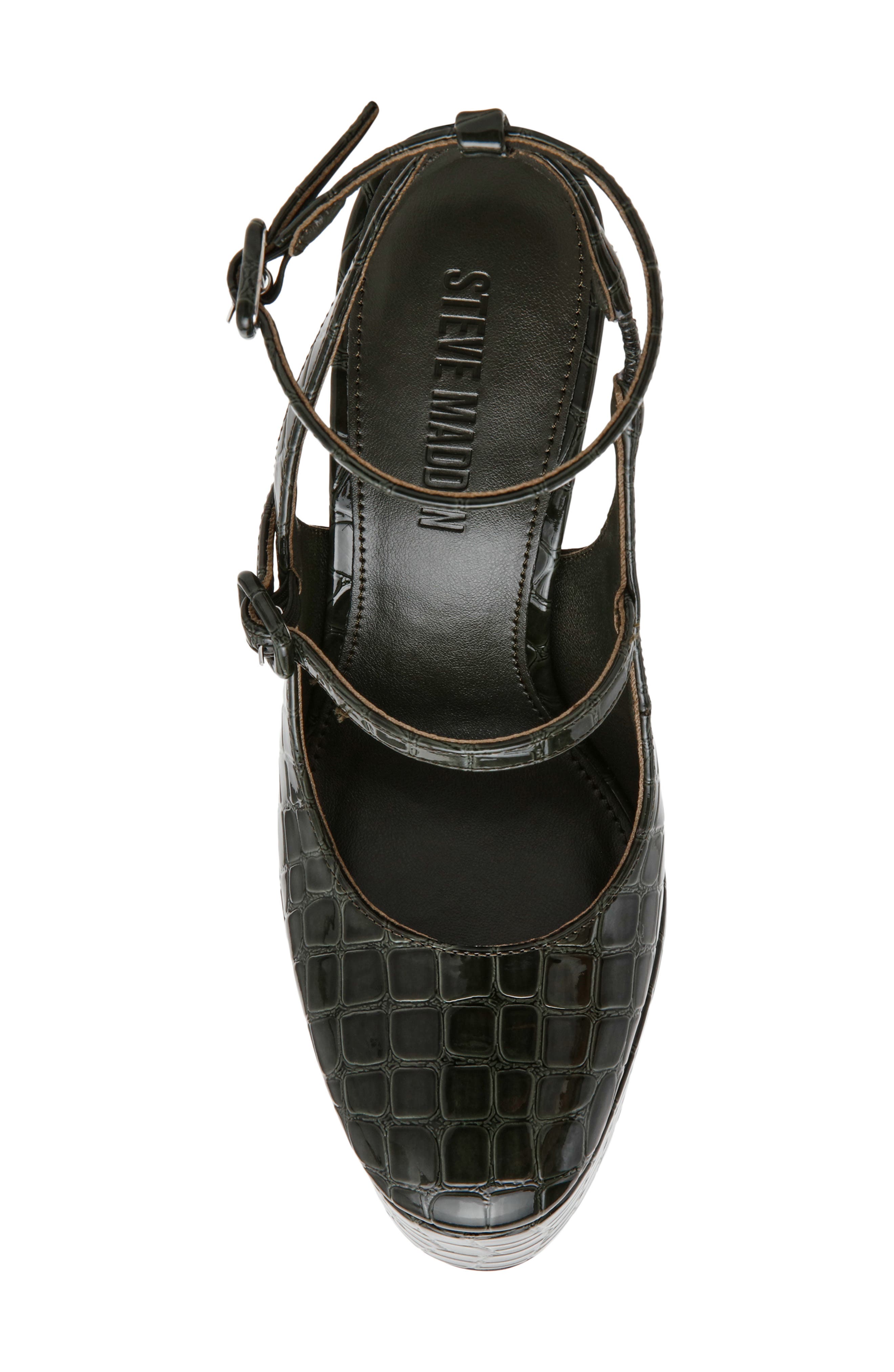 Steve Madden Scotlyn Ankle Strap Platform Pump, Alternate, color, Dark Green
