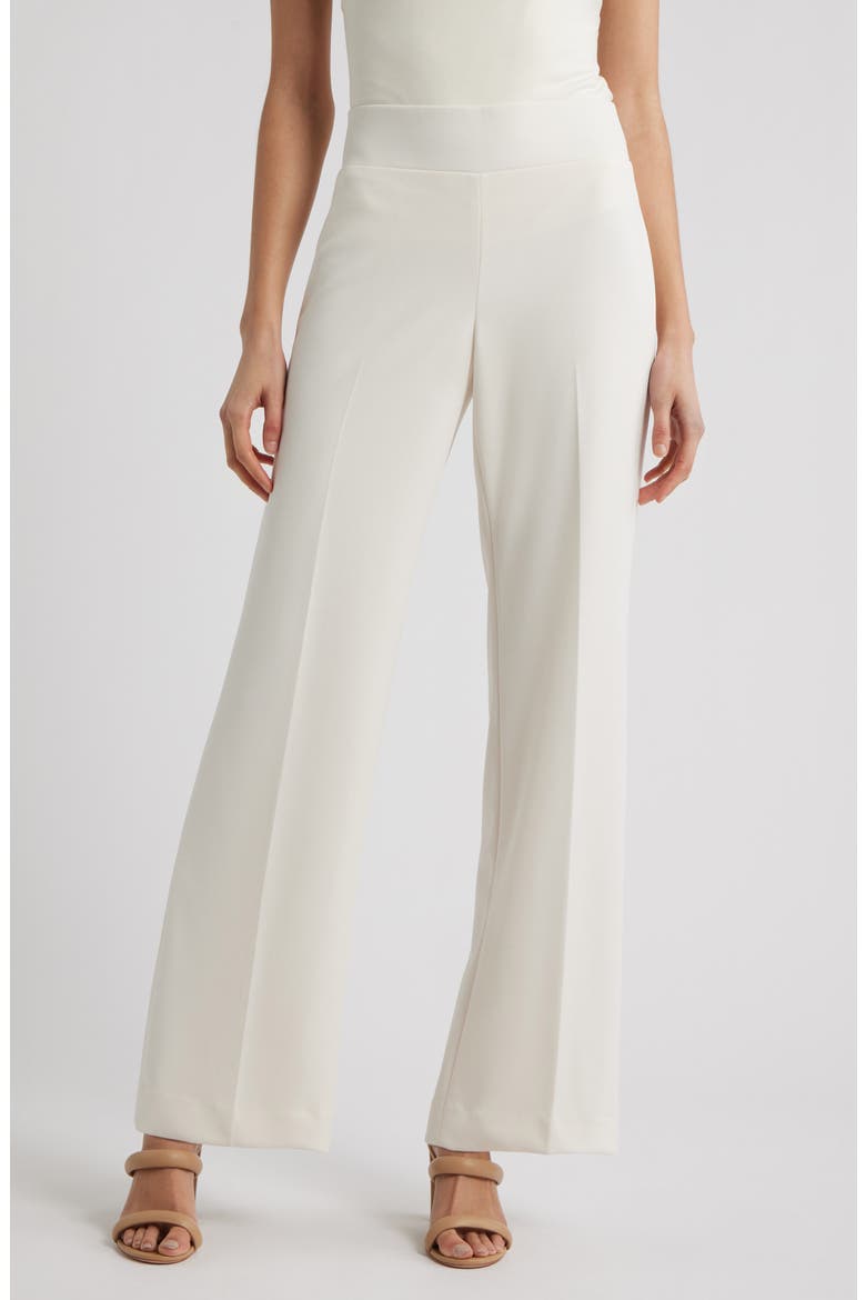 High Waist Pull-On Wide Leg Pants, Main, color, WHITE DOVE