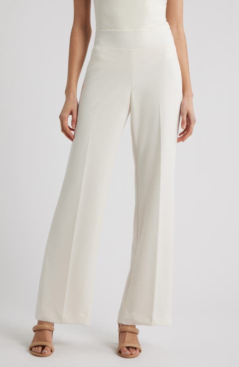 High Waist Pull-On Wide Leg Pants