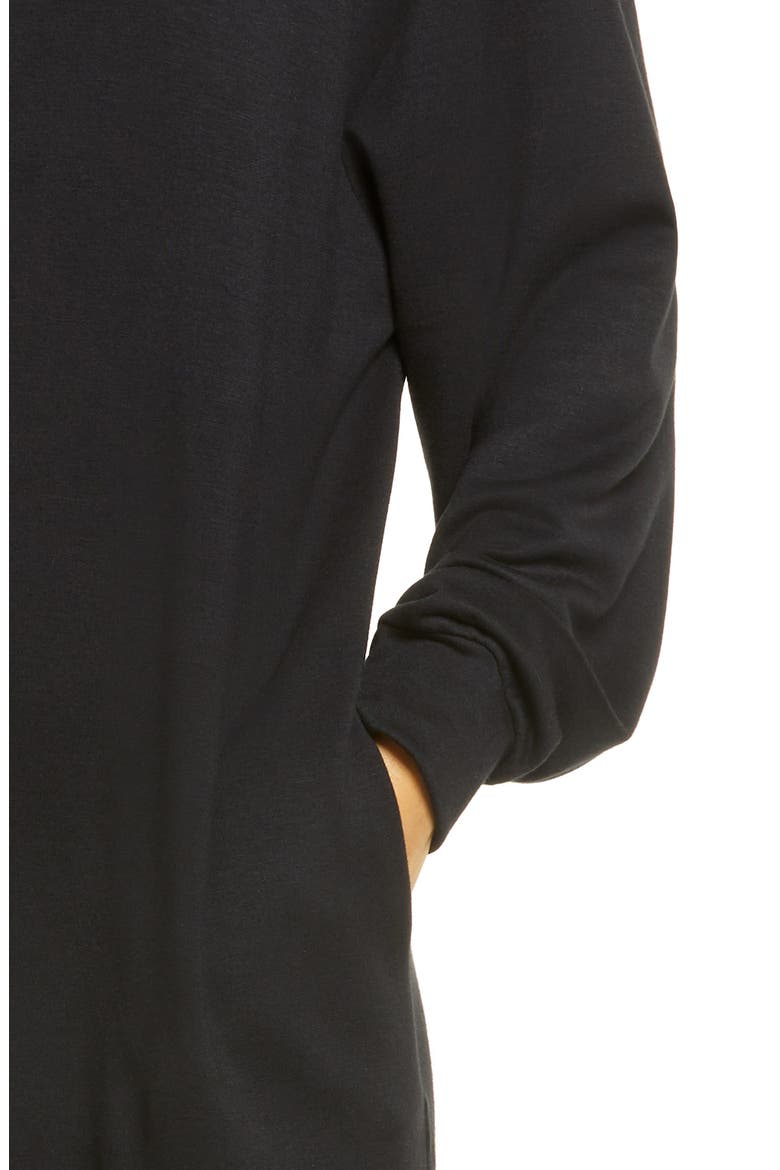 Long Sleeve Hoodie Dress, Alternate, color, BLACK