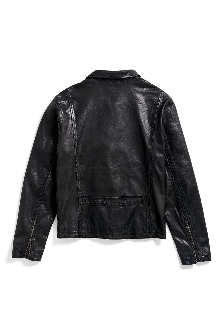 Blake Tumbled Lambskin Leather Jacket, Alternate, color, BLACK