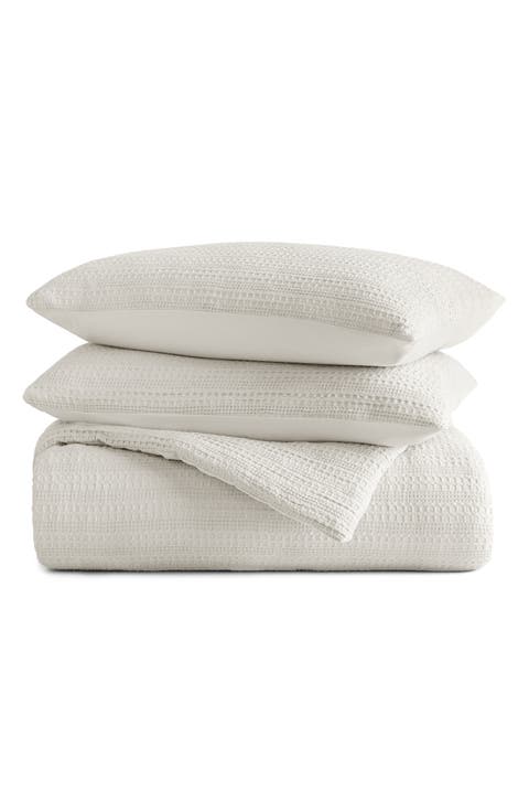 Waffle Textured 3-Piece Comforter Set