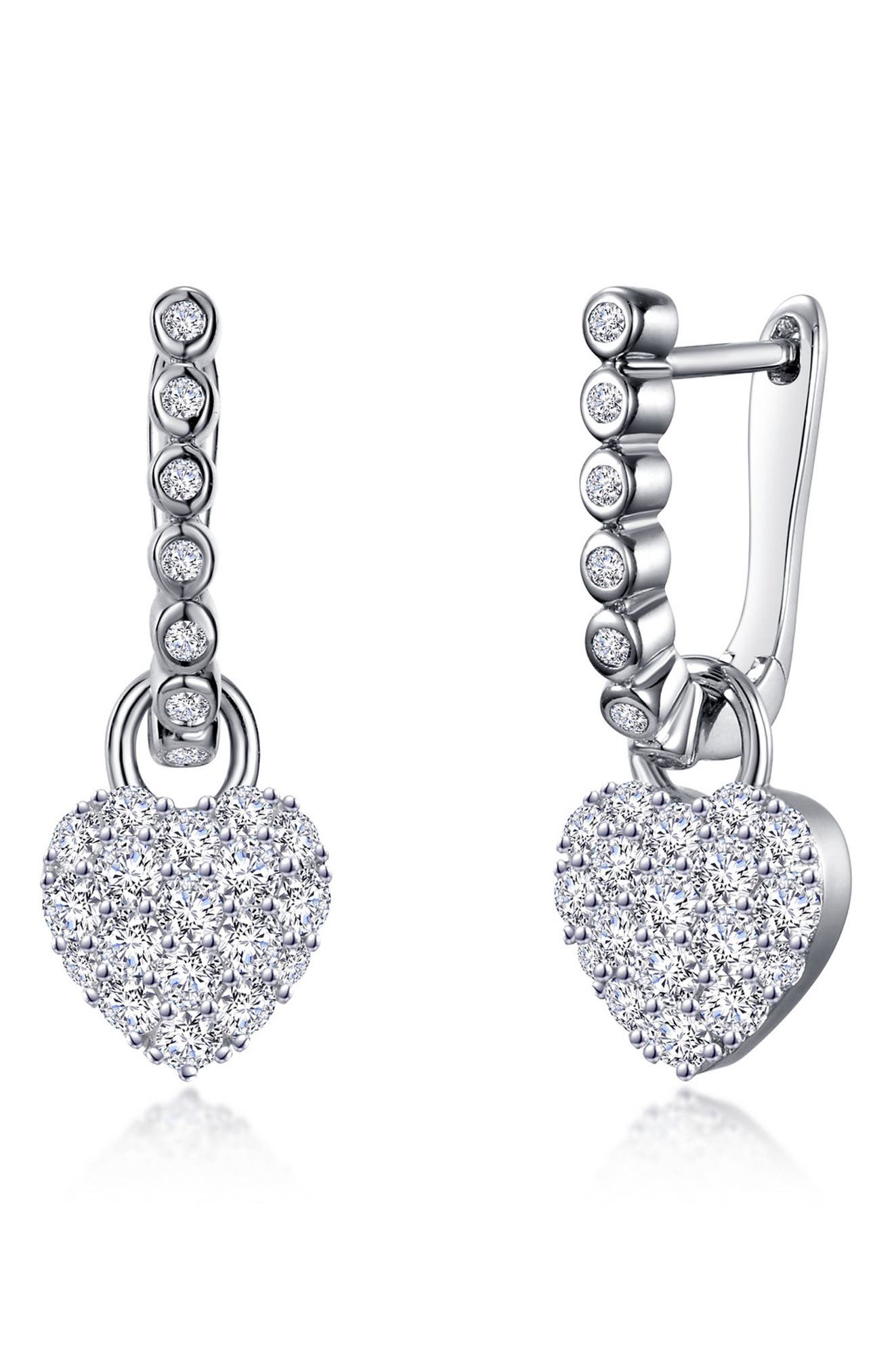 Lafonn Simulated Diamond Heart Huggie Earrings