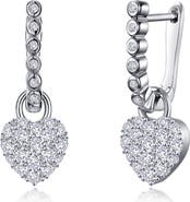 Lafonn Simulated Diamond Heart Huggie Earrings