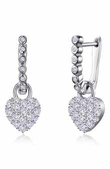 Lafonn Simulated Diamond Heart Huggie Earrings