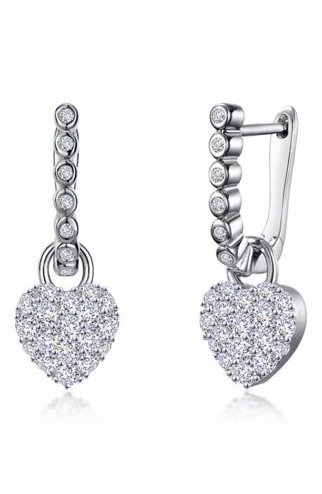 Lafonn Simulated Diamond Heart Huggie Earrings