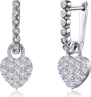 Lafonn Simulated Diamond Heart Huggie Earrings