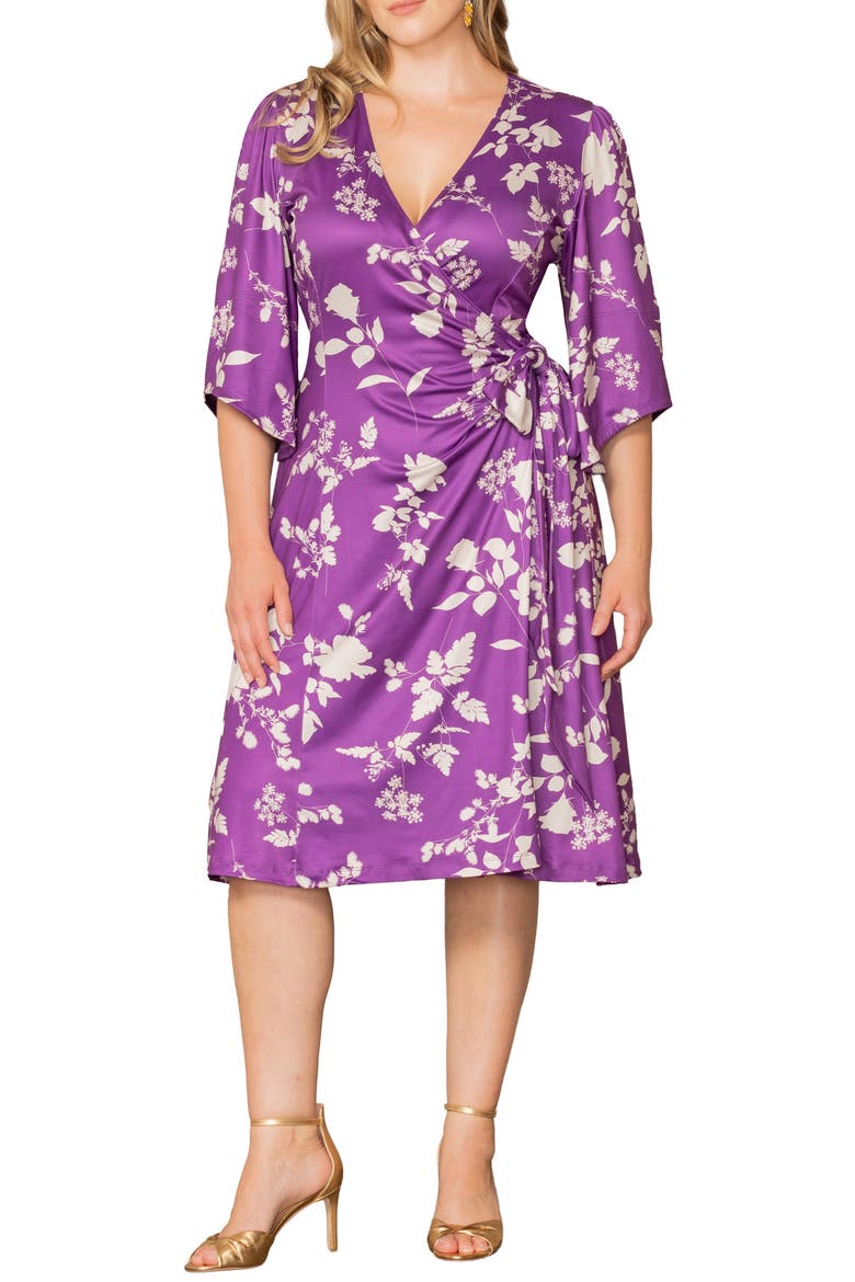 Gemini Floral Bell Sleeve Wrap Dress (Women) | Nordstrom