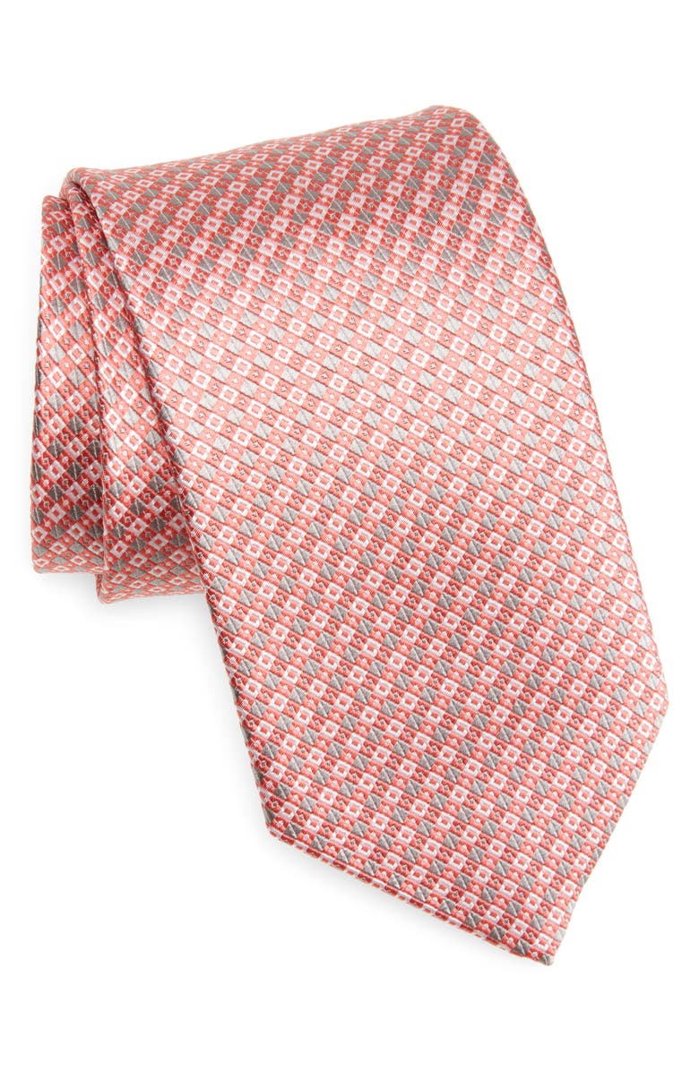 David Donahue Geometric Silk Tie, Main, color, 