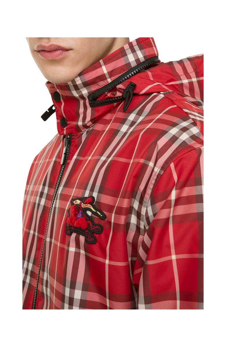 Burberry Knight Check Jacket, Alternate, color, Crayon Red