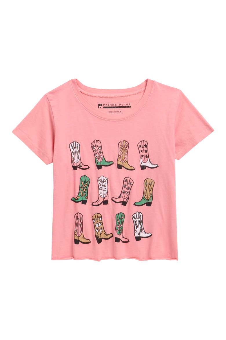Kids' These Boots Cotton Graphic T-Shirt, Main, color, ORANGE RUST