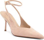 Jeffrey Campbell Executive Ankle Strap Pointed Toe Slingback Pump