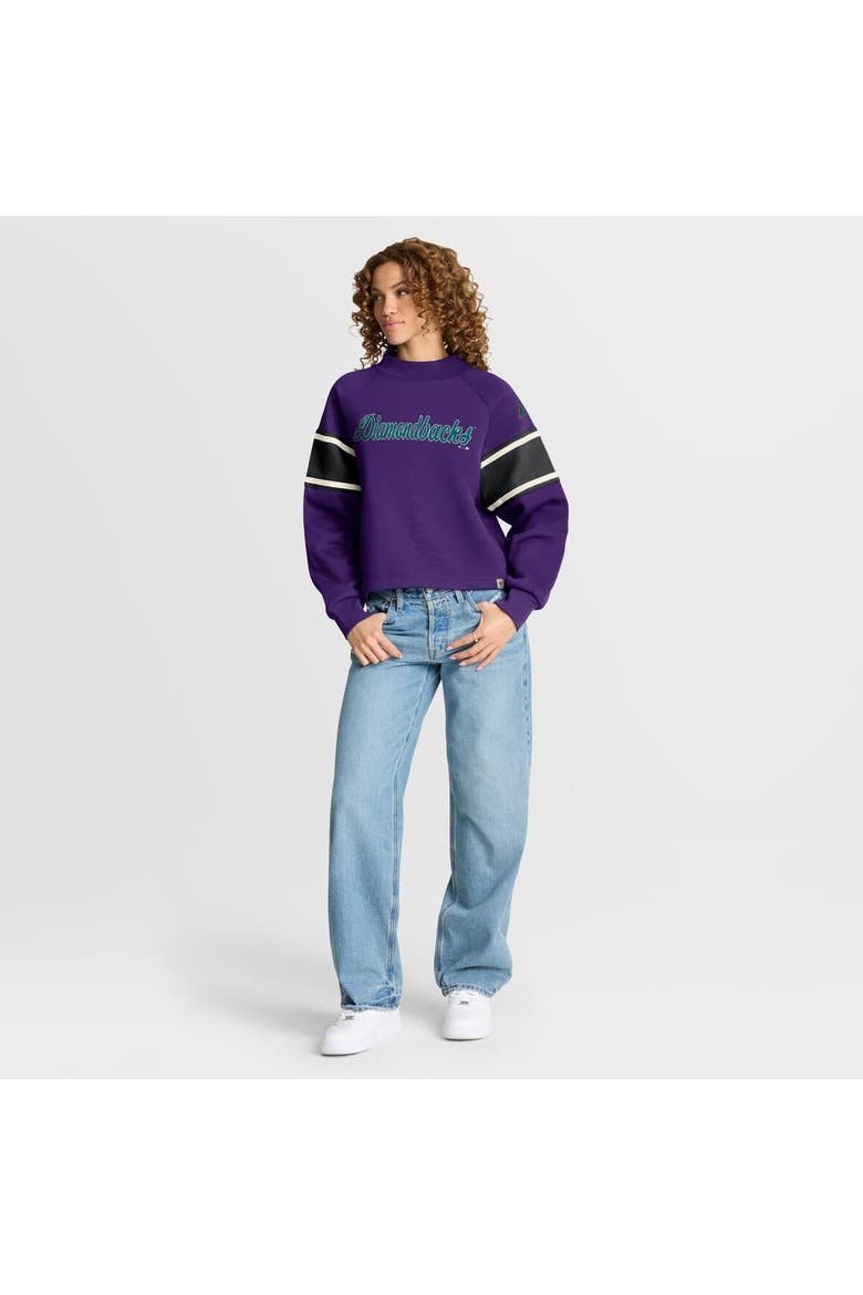 Women's Fanatics Purple Arizona Diamondbacks Oversized Toss Sweep Raglan Pullover Sweatshirt, Alternate, color, Purple