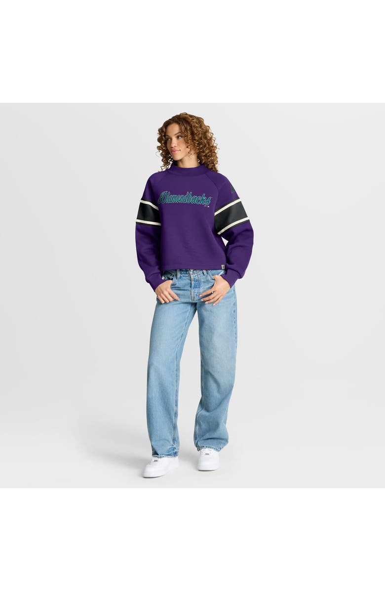 FANATICS Women's Fanatics Purple Arizona Diamondbacks Oversized Toss Sweep Raglan Pullover Sweatshirt, Alternate, color, Purple