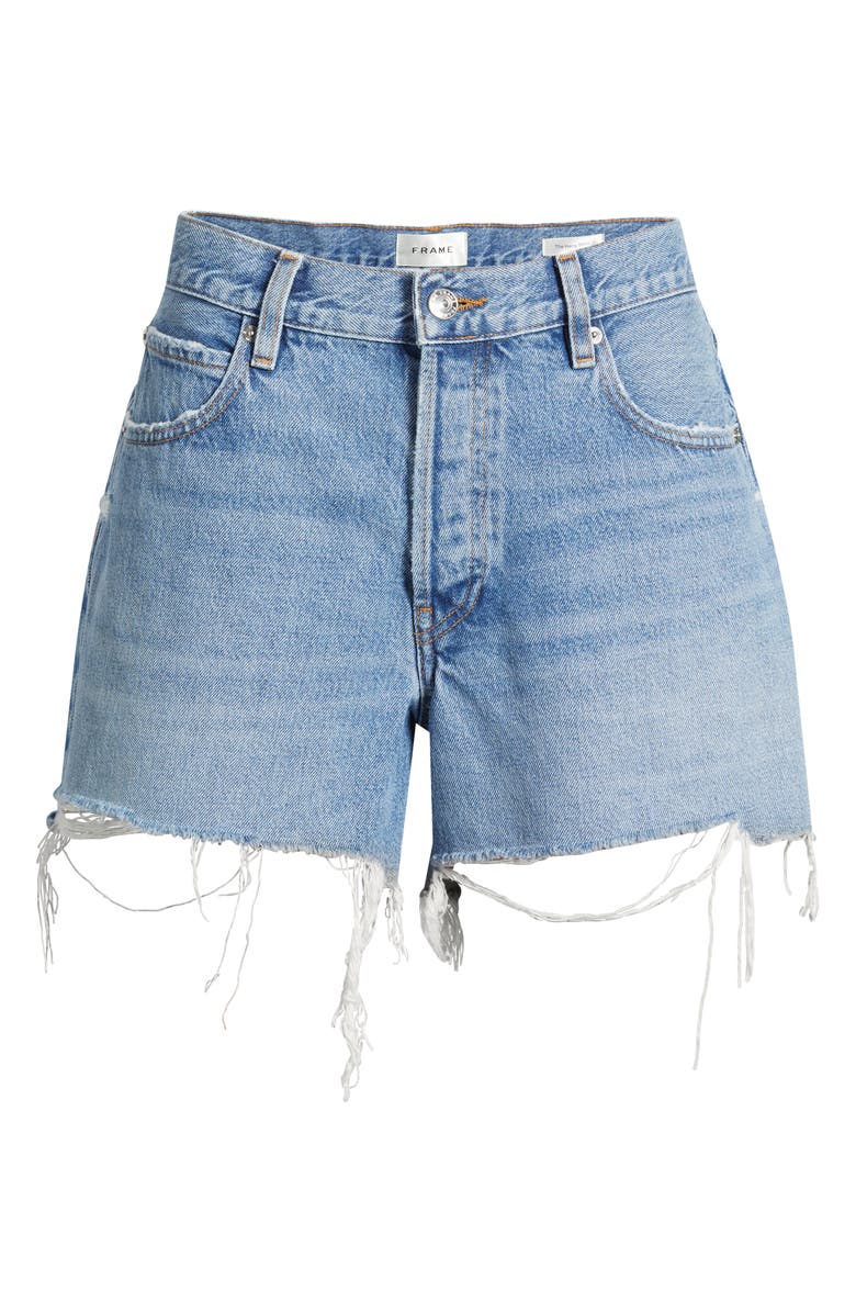 FRAME The Long Hang High Waist Denim Cutoff Shorts, Main, color, Loretta