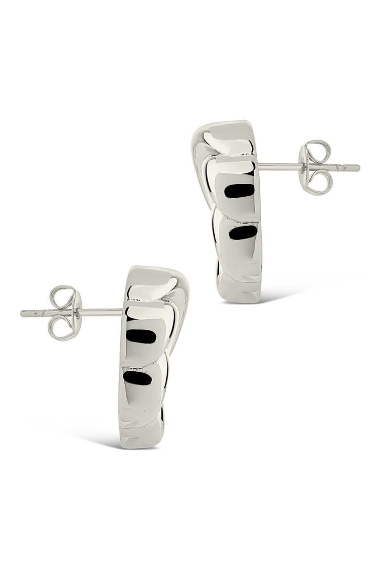 French Horn Stud Earrings, Alternate, color, SILVER