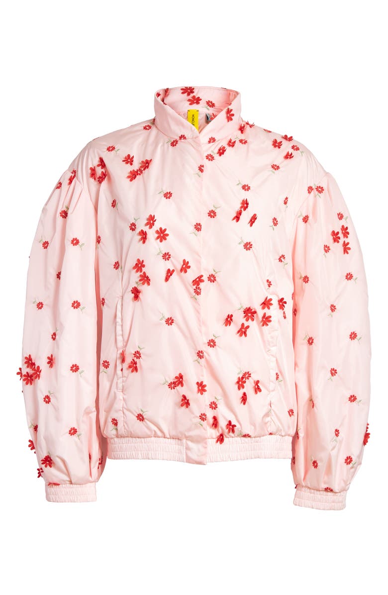 Moncler Genius x 4 Simone Rocha Floral Embellished Down Bomber Jacket, Main, color,