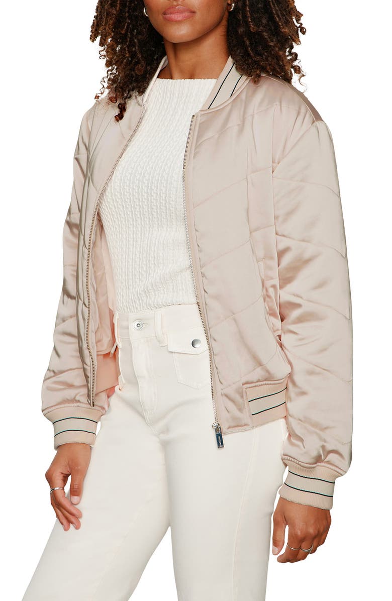 Sanctuary Leah Quilted Bomber Jacket, Alternate, color, Pink Milk