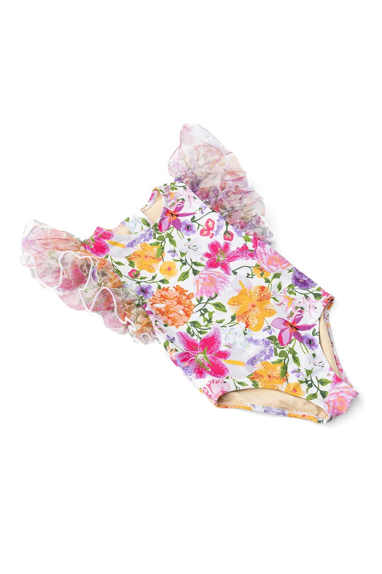 Summer Gardens Ruffle One-Piece Swimsuit, Alternate, color, PINK