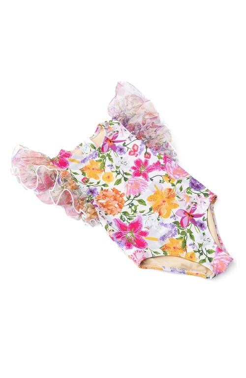 Shade Critters Summer Gardens Ruffle One-piece Swimsuit In Pink