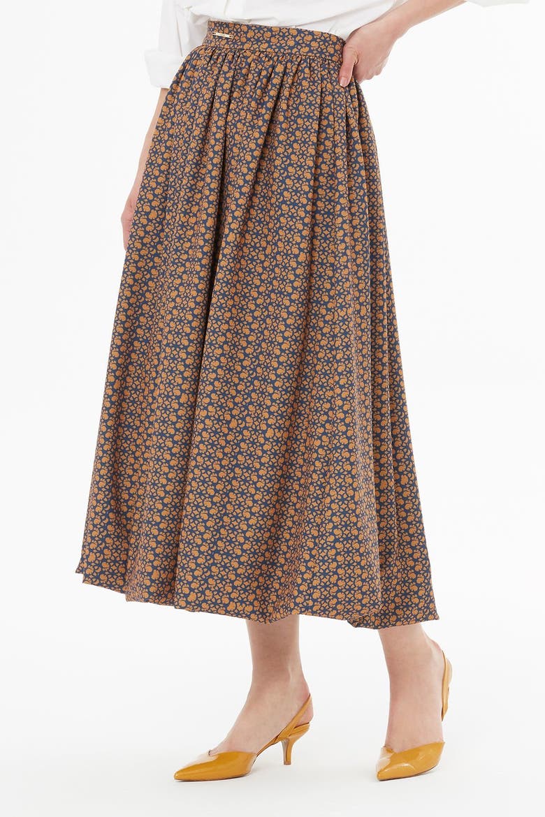 Balloon Midi Skirt with Logo Pattern Detail, Alternate, color, Multicolor