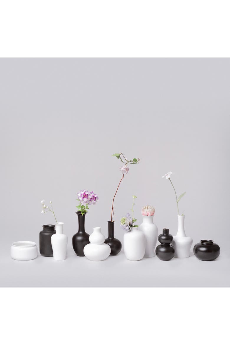 Semi-Matte Porcelain Mini Double Gourd Vase, Alternate, color, Black