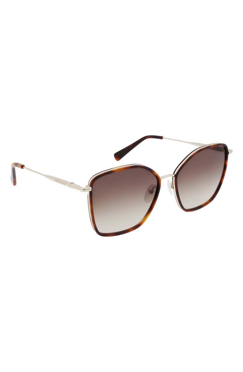 Longchamp Roseau 59mm Gradient Butterfly Sunglasses, Alternate, color, 