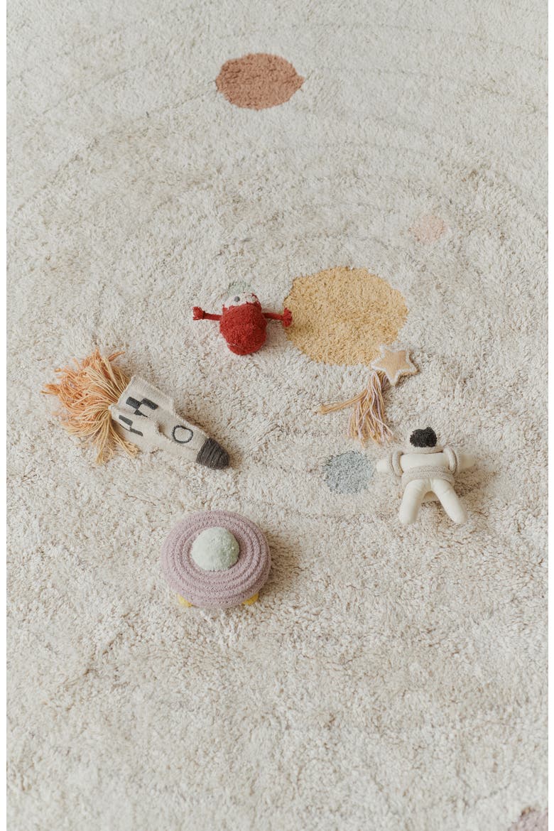 Solar System Cotton Blend Washable Rug, Alternate, color, NATURAL