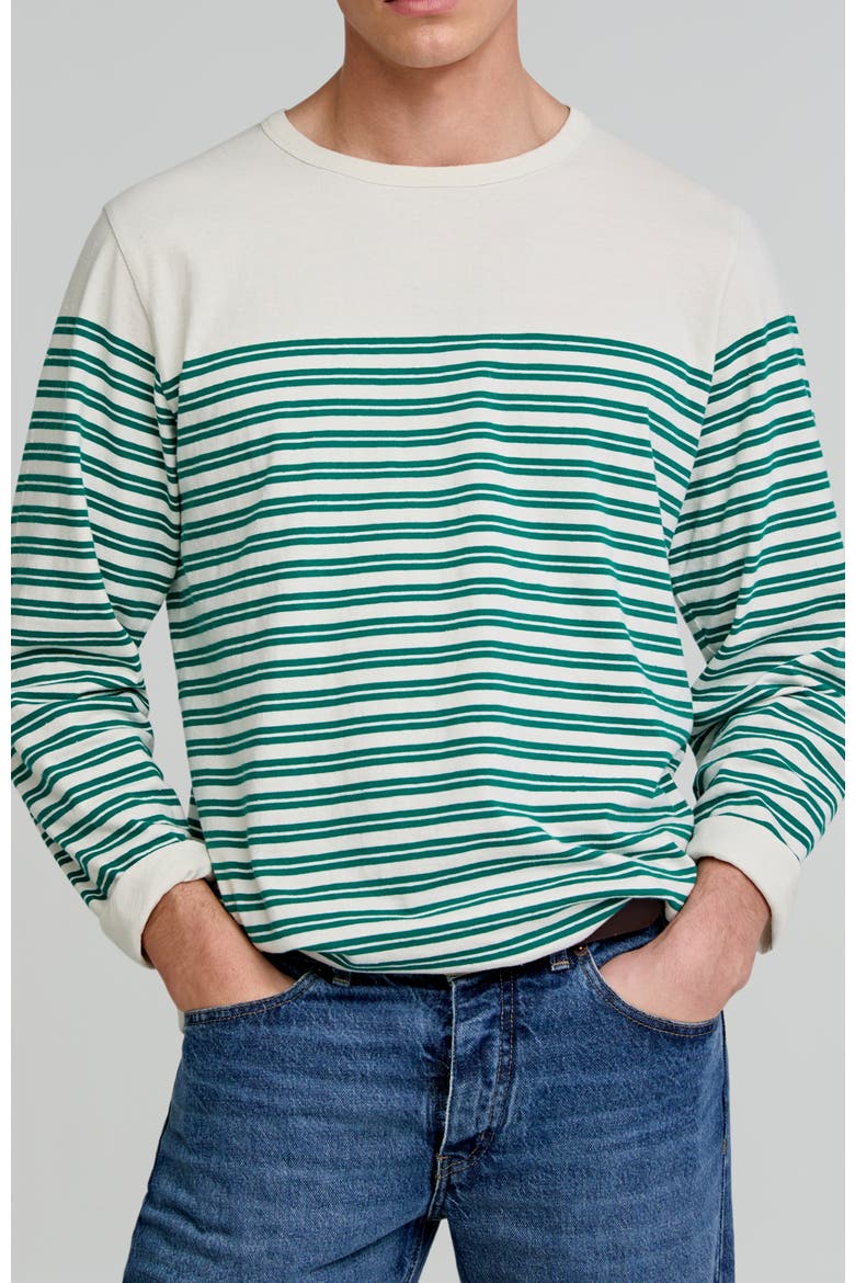 Camp Stripes Ls Tee, Main, color, Green