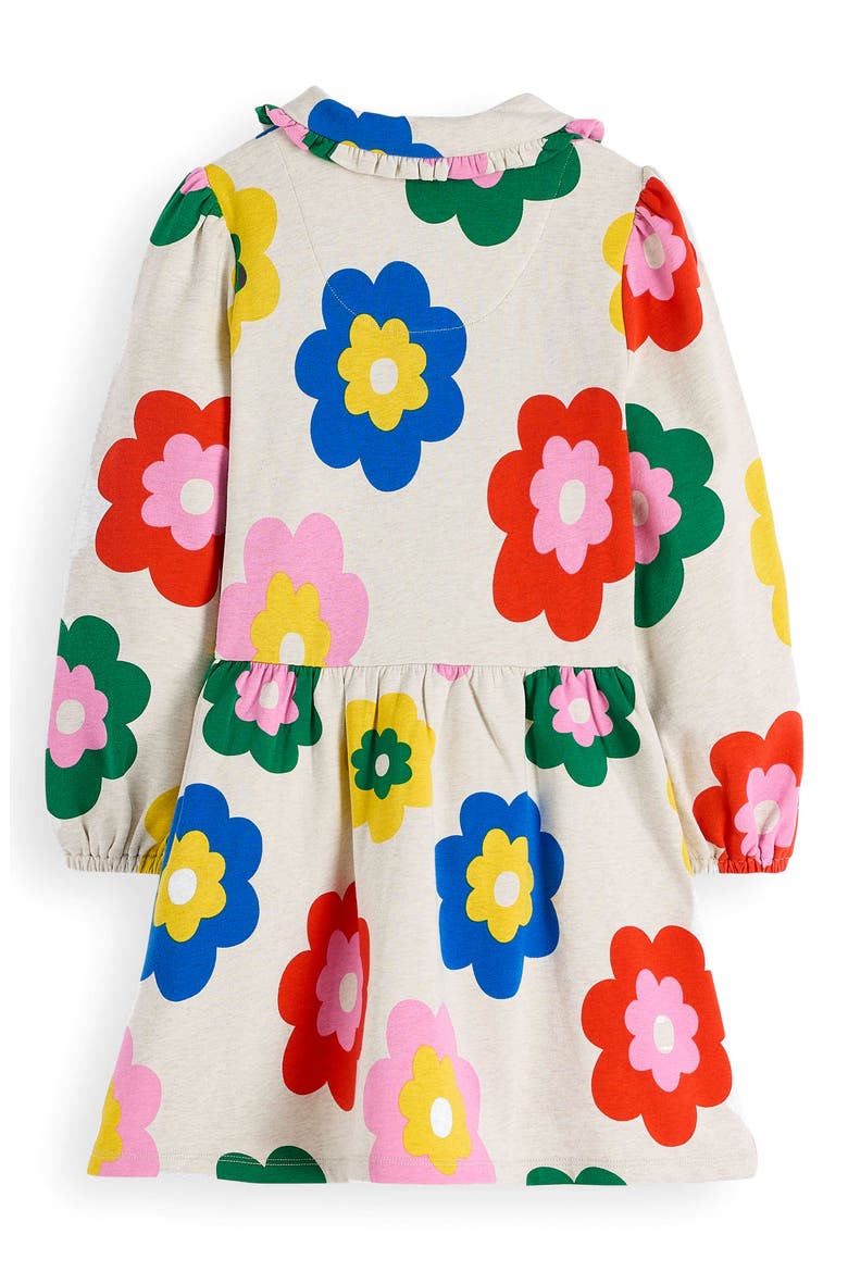 Kids' Floral Long Sleeve Cotton Jersey Shirtdress, Alternate, color, MULTI LARGE FLOWER