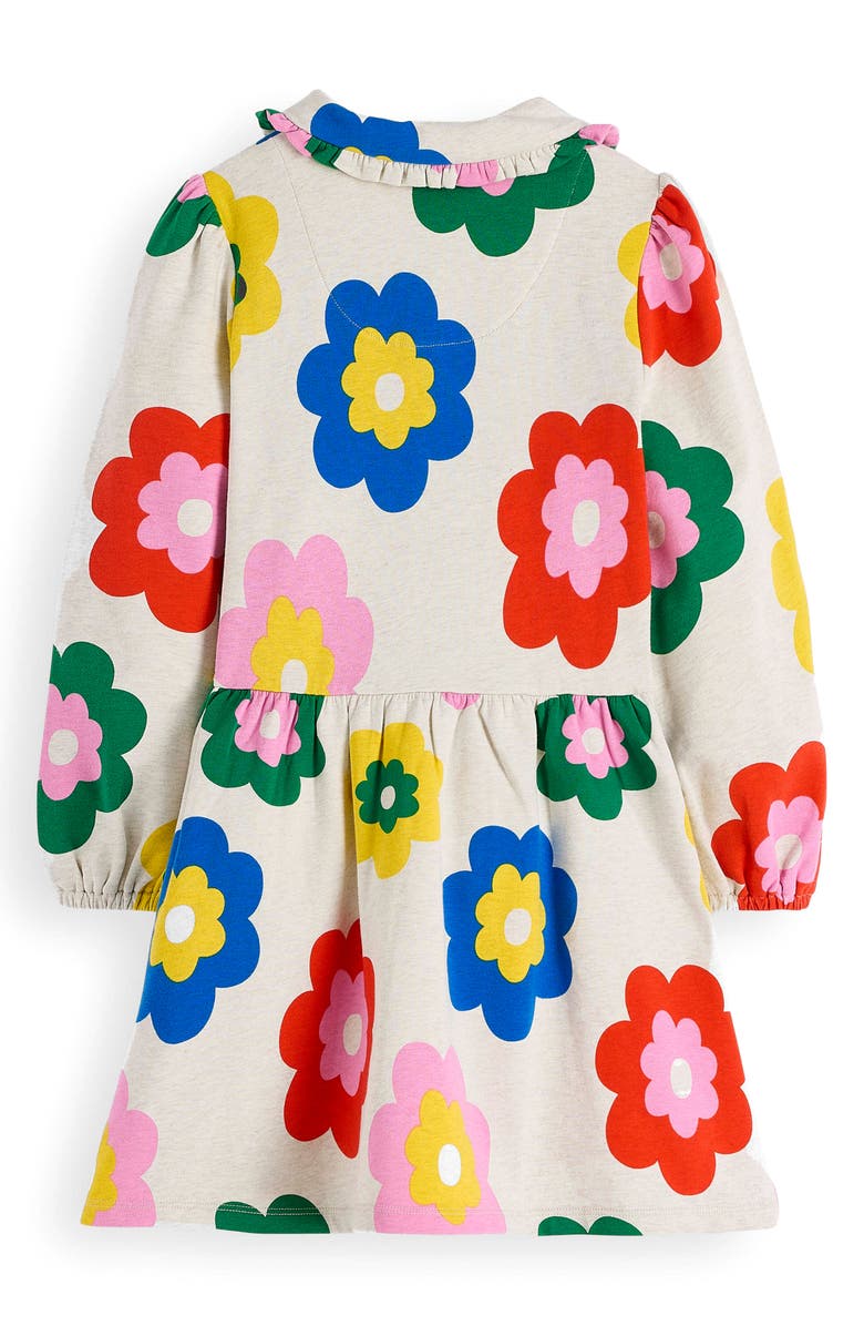 Mini Boden Kids' Floral Long Sleeve Cotton Jersey Shirtdress, Alternate, color, Multi Large Flower