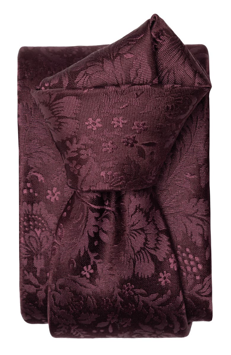Elizabetta Goldoni - Silk Jacquard Tie for Men, Alternate, color, Burgundy