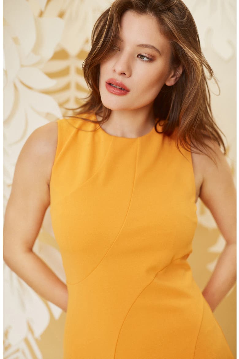 Sleeveless Fit & Flare Dress, Alternate, color, FLAME ORANGE