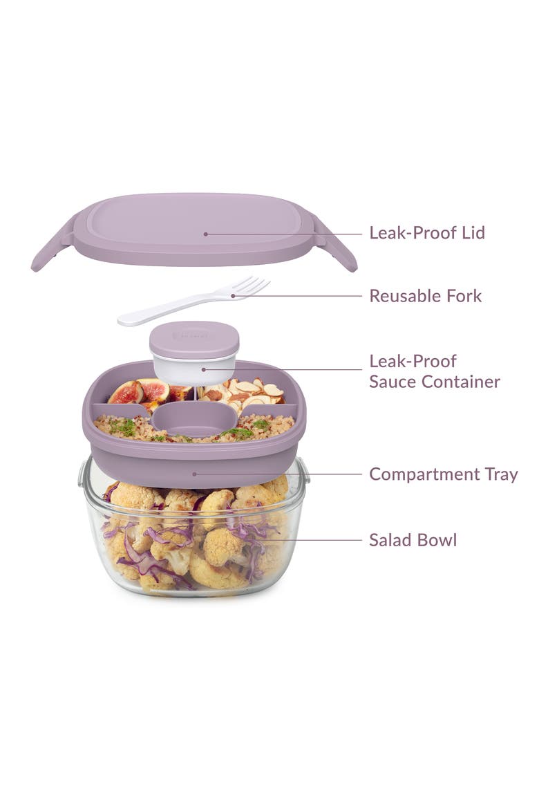 All-in-One Glass Salad Container, Alternate, color, LAVENDAR