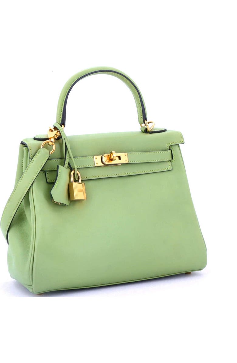Pre-Owned Hermes Kelly Handbag Green Swift with Gold Hardware 25, Alternate, color, Vert Criquet