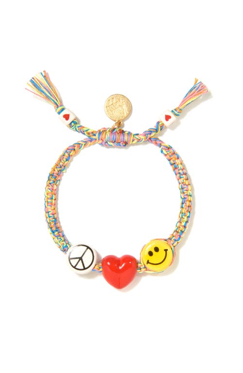 Venessa Arizaga Peace, Love, And Happiness Bracelet In Rainbow