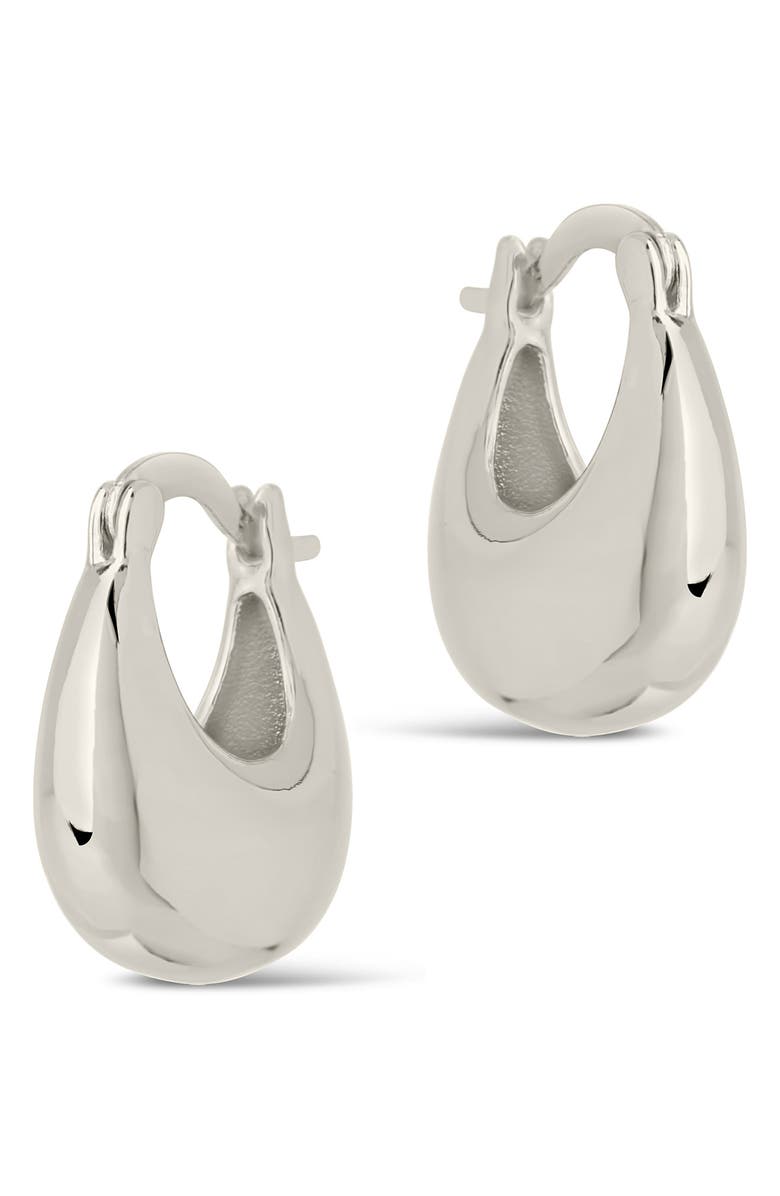 Sterling Forever Eleah Hoop Earrings, Alternate, color, Silver