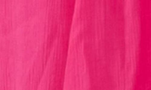 August Sky Shirred Empire Waist Midi Dress In Fuchsia