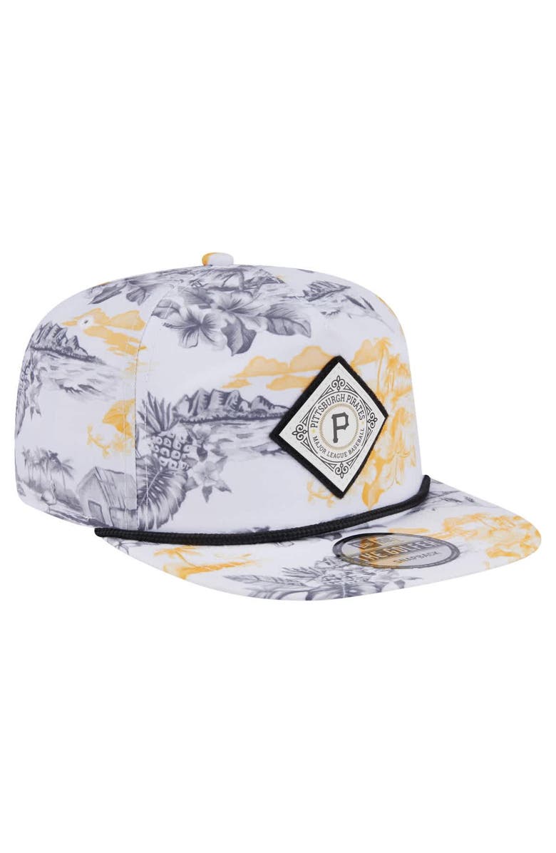 New Era Men's New Era White Pittsburgh Pirates Printed Island Golfer Snapback Hat, Alternate, color, White