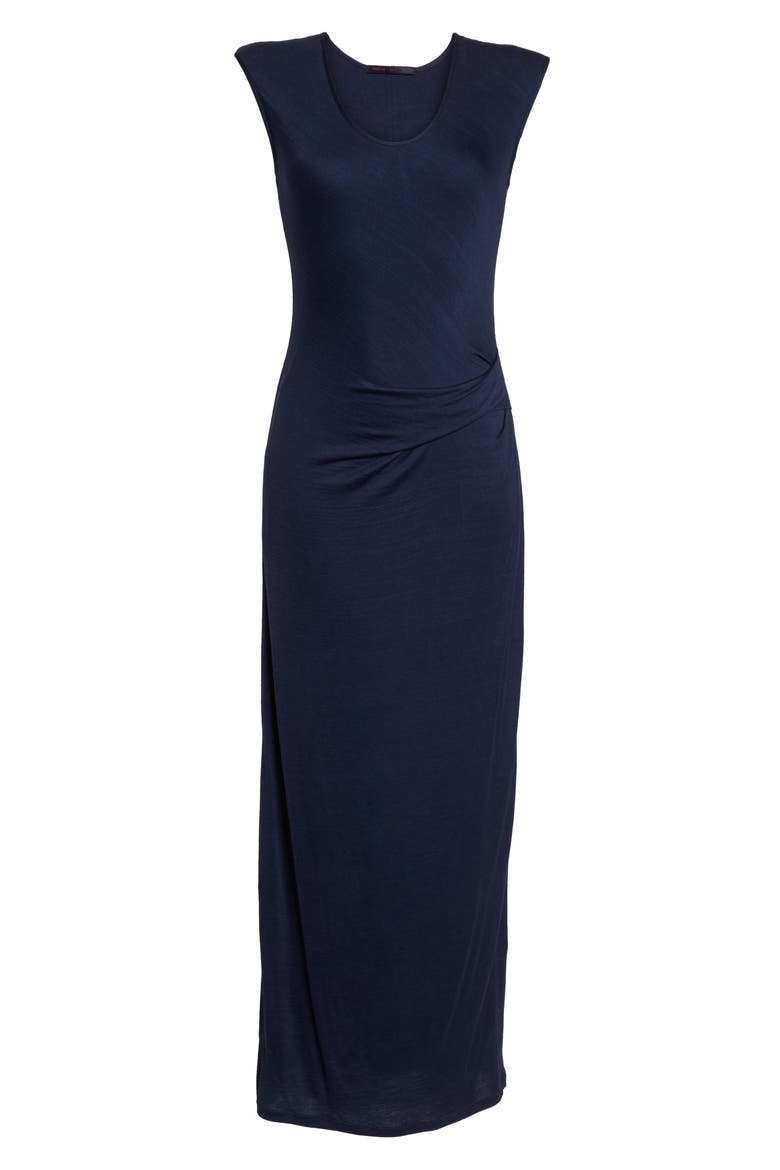 Ruched Jersey Maxi Dress, Alternate, color, NAVY