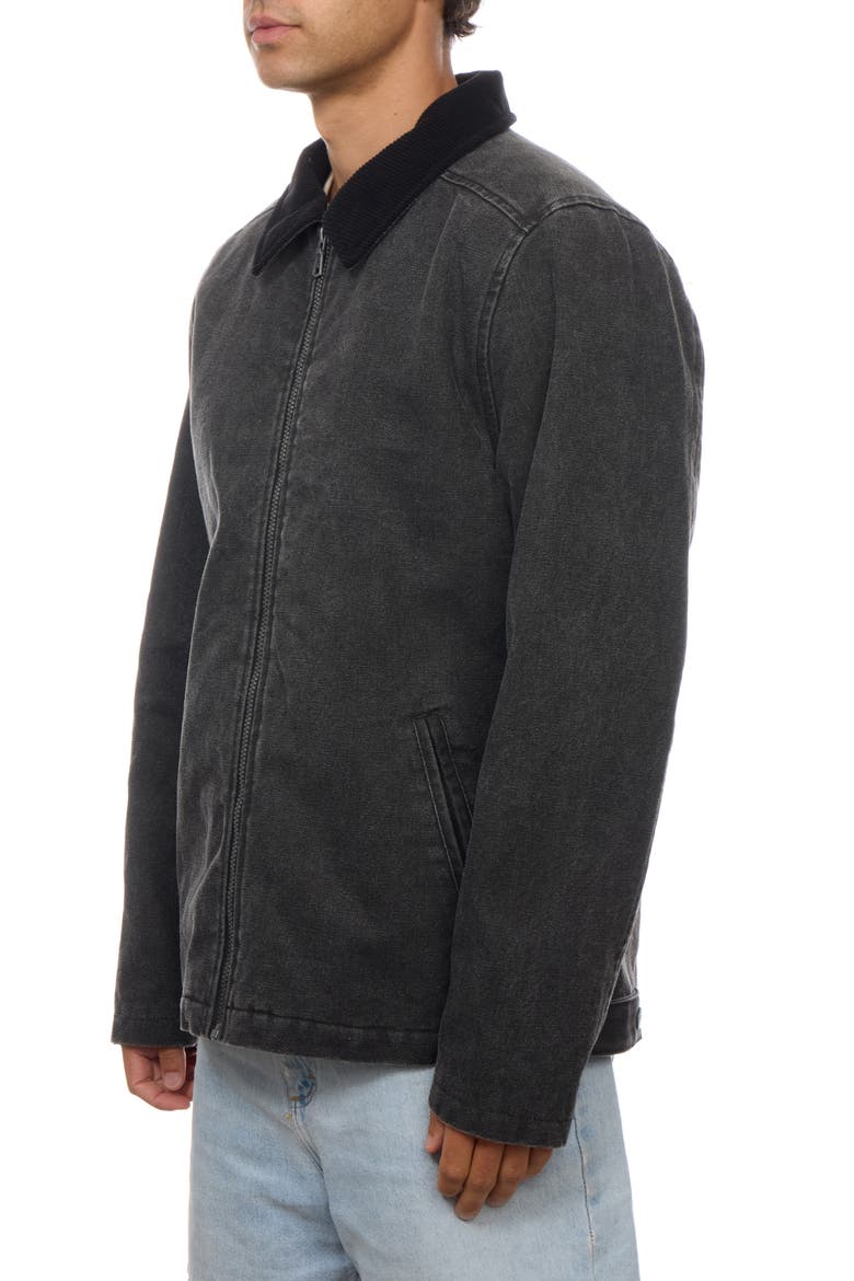 Washed Twill Jacket, Alternate, color, BLACK