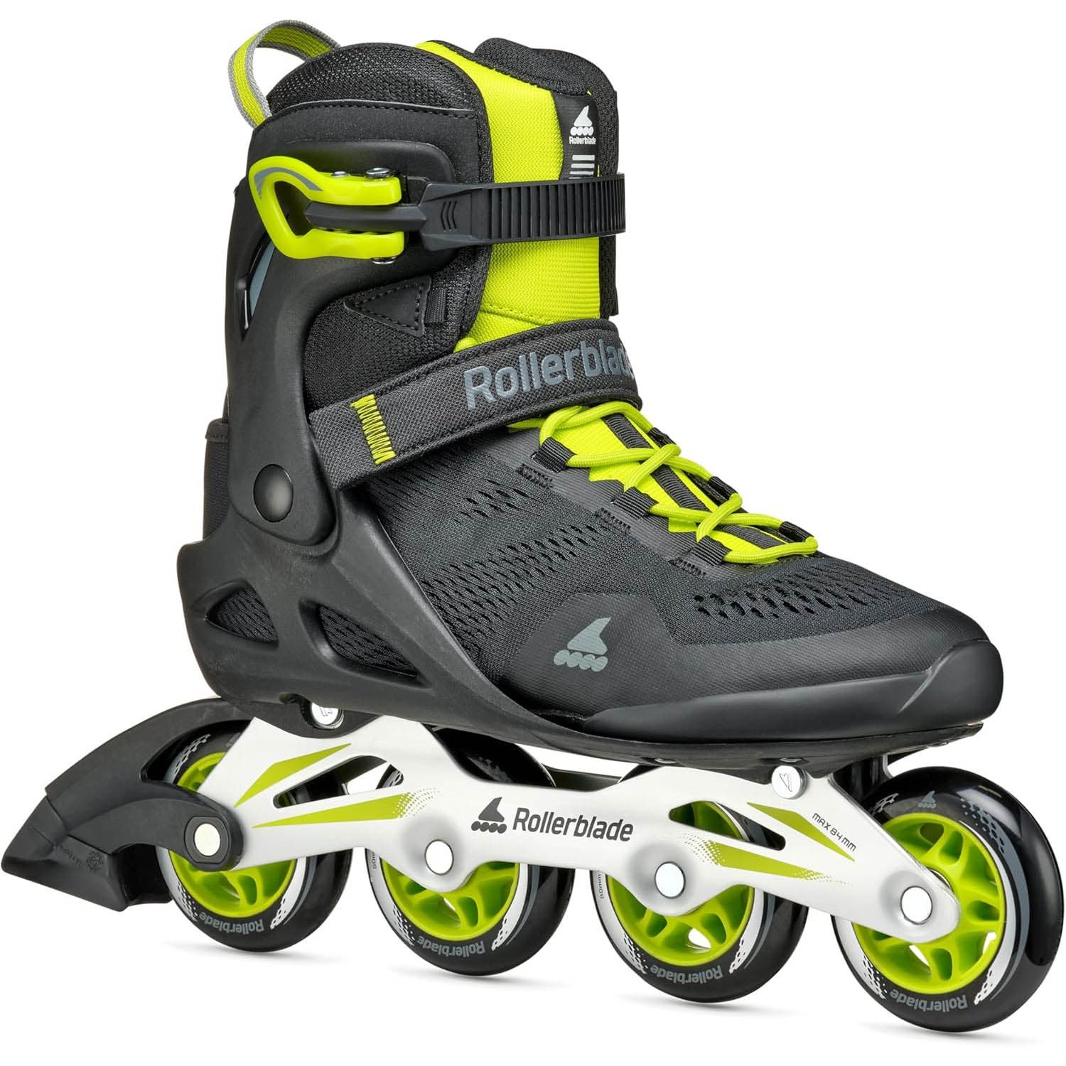 Rollerblade Macroblade 80 Mens Inline Skates, Main, color, Black/Lime