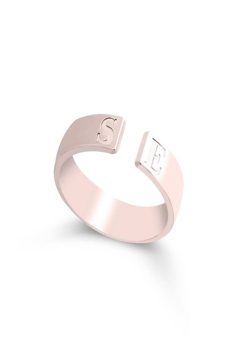 Personalized Open Band Ring, Main, color, ROSE GOLD PLATED