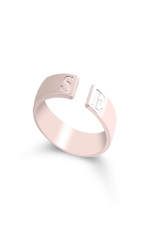 MELANIE MARIE Personalized Open Band Ring in Rose Gold Plated 